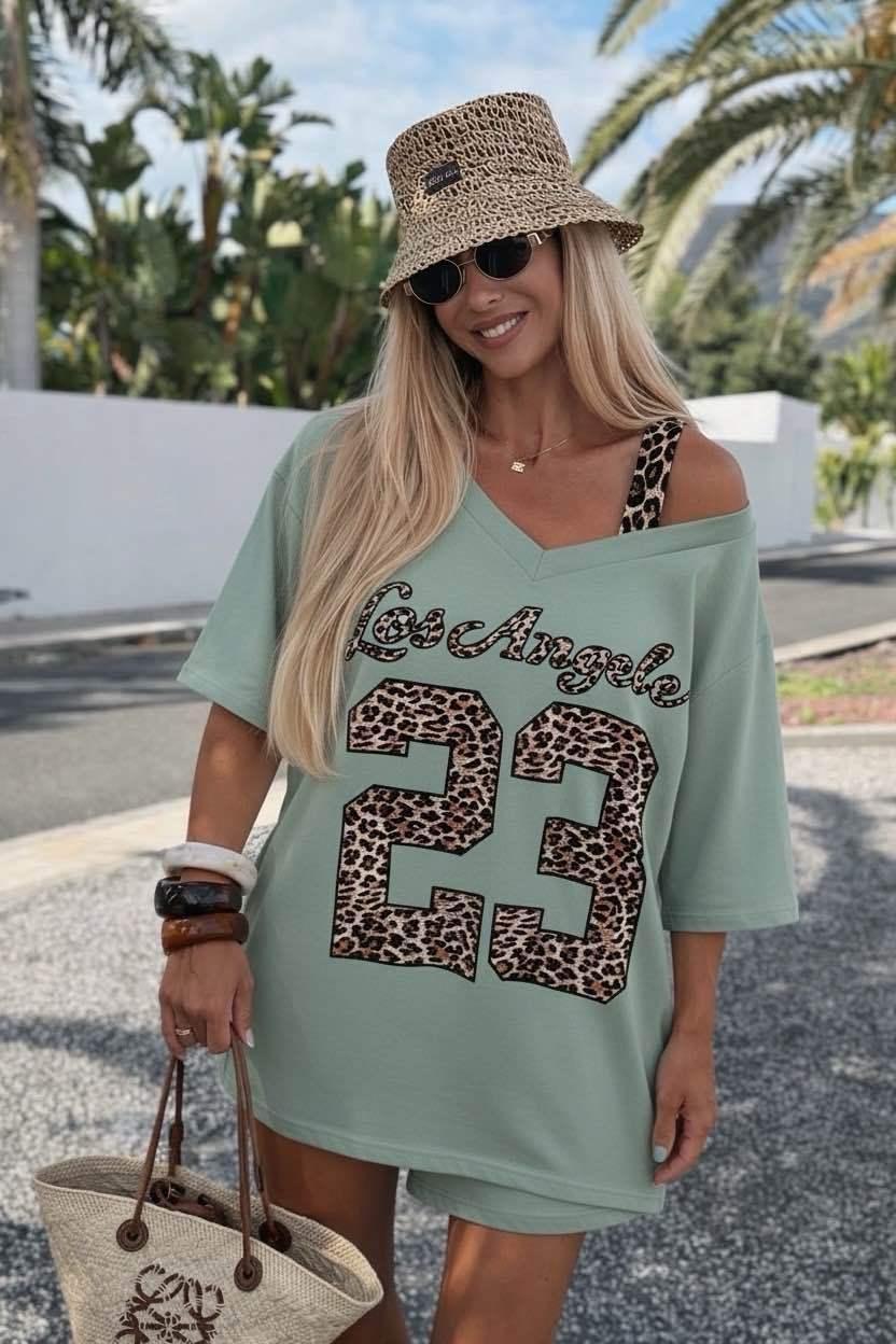 T-shirt Los Angeles 23 i leopard