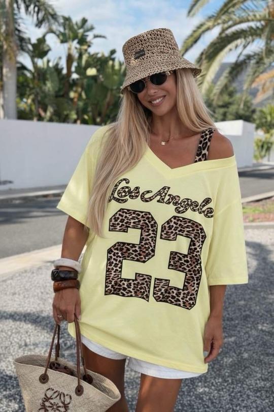 T-shirt Los Angeles 23 i leopard
