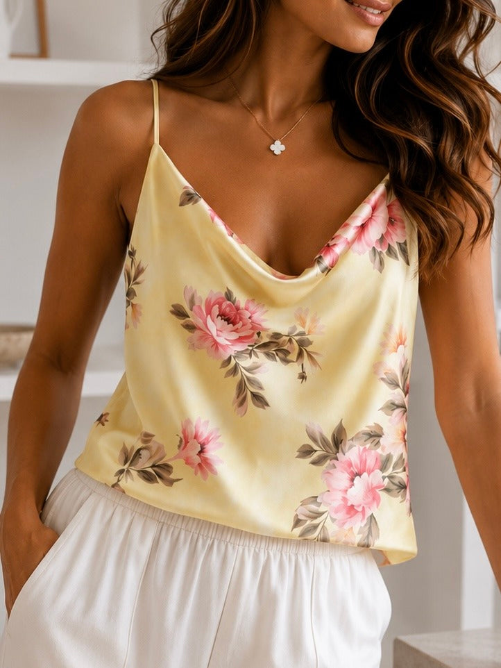 Linne med blomster print